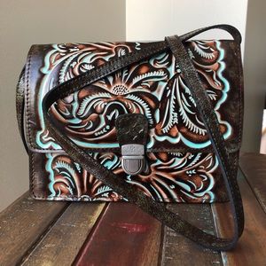 NWT Patricia Nash Tooled Laurentina Leather Bag
